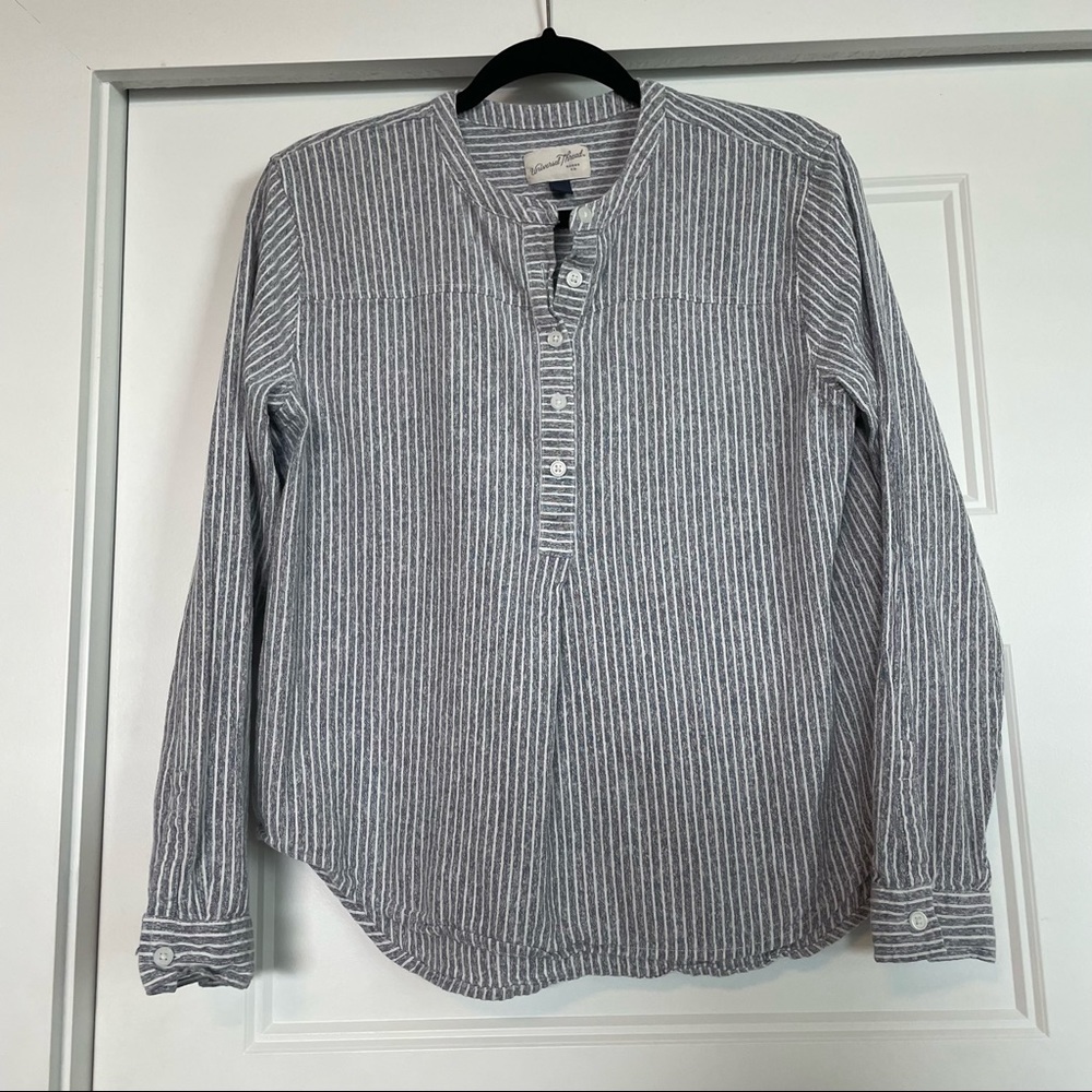 Universal Thread Blue and White Striped Blouse